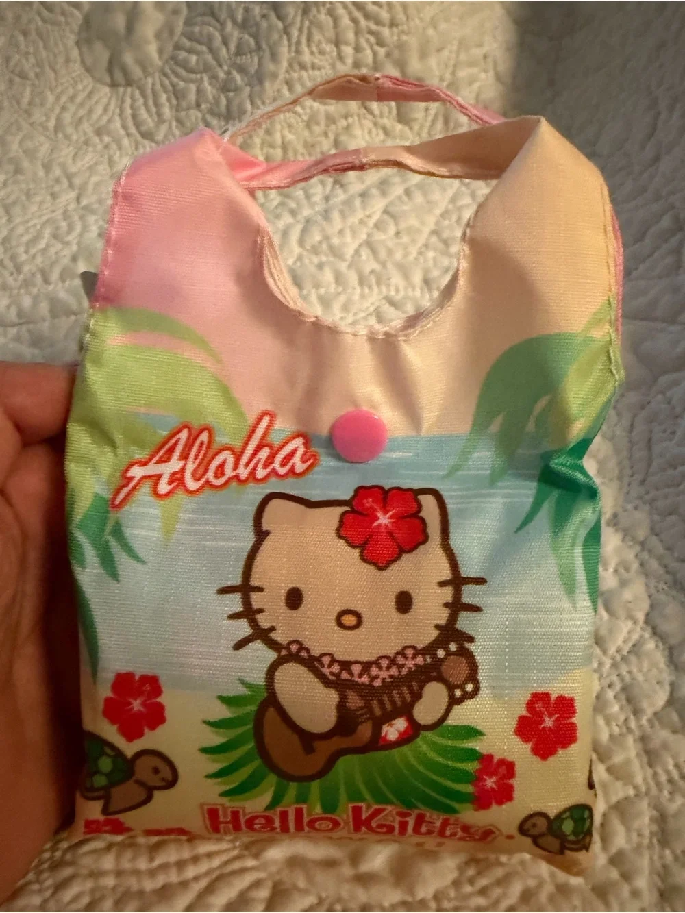 Hello Kitty Tan Plush with Pink Floral Dress and Bow from Hawaii.